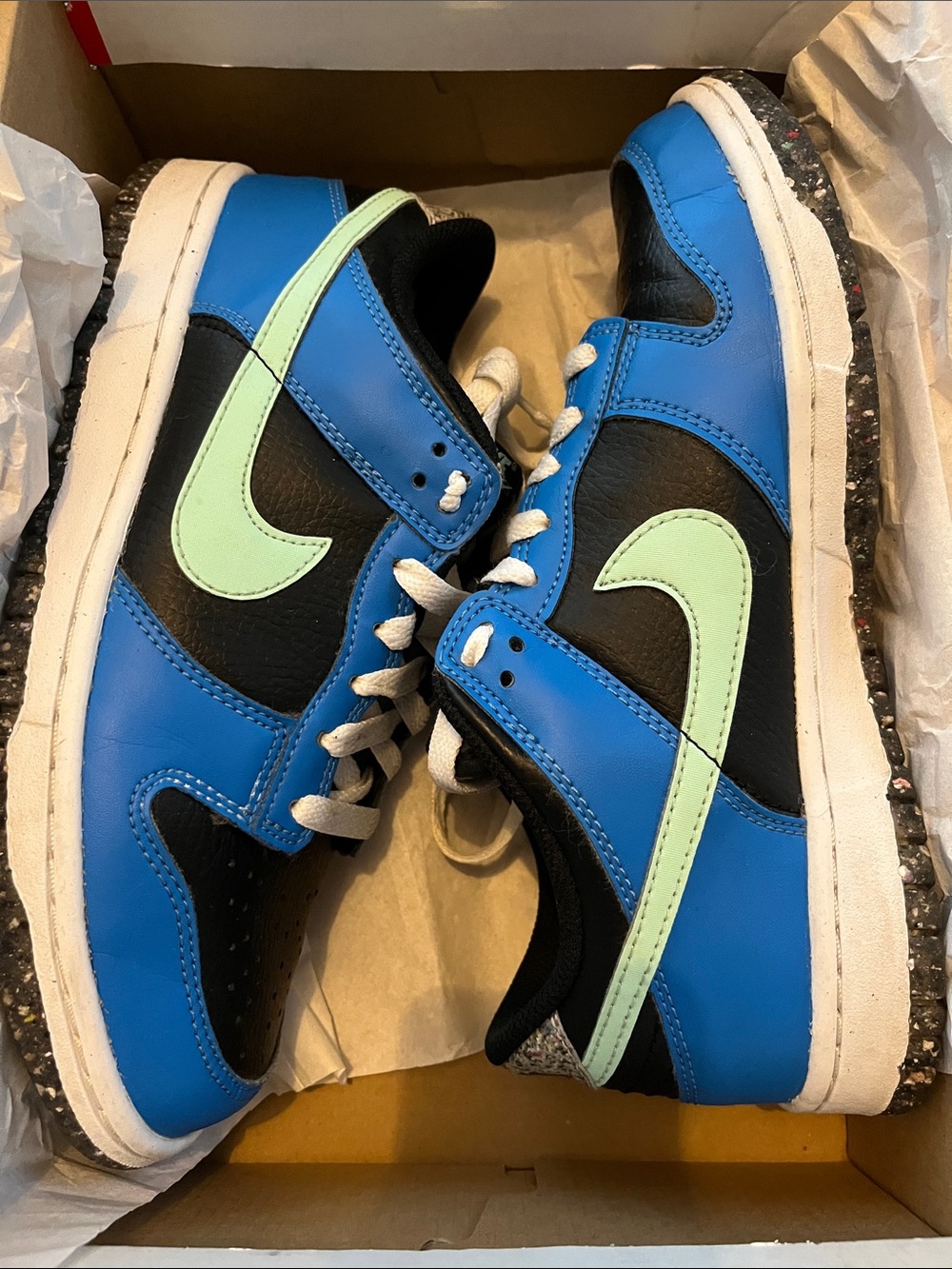 Nike Kids Blue and Mint Green Low-Top Sneakers